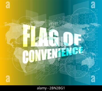 Pavillon de complaisance mot sur digital touch screen Banque D'Images