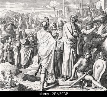 Rehoboam et Jerobeam I, ancien Testament, par Julius Schnorr von Carolsfeld Banque D'Images