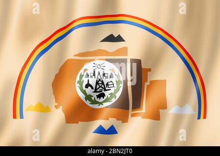 Drapeau ethnique du peuple Navajo, États-Unis. Illustration 3D Banque D'Images