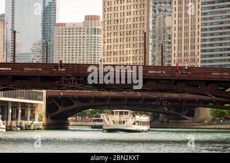 Riverwalk à Chicago, Illinois Banque D'Images