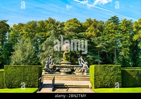 Fontaine de l'Atlas au château Howard près de York, Angleterre Banque D'Images