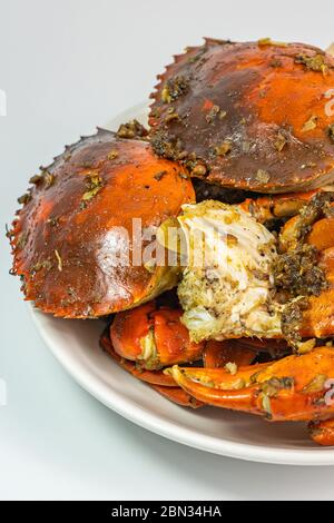 Crabe sauté à l'ail et au poivre noir Banque D'Images