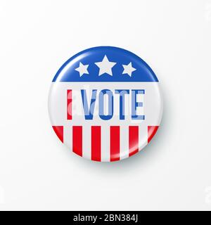 Je vote 2020 Etats-Unis d'Amérique élection présidentielle bouton Design. Illustration vectorielle Illustration de Vecteur