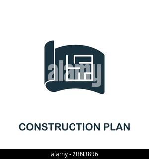 Icône du plan de construction de la collection industrielle. Icône de plan de construction de ligne simple pour les modèles, la conception Web et les infographies Illustration de Vecteur