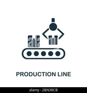 Icône de la chaîne de production de la collection industrielle. Icône ligne de production simple pour les modèles, la conception Web et les infographies Illustration de Vecteur