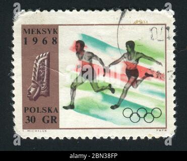 POLOGNE - VERS 1968 : compétitions d'athlétisme au Mexique, vers 1968. Banque D'Images