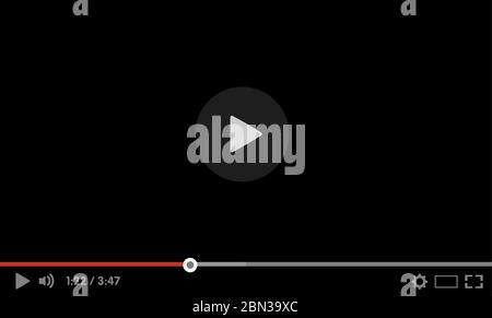 Modèle de barre de lecteur vidéo pour votre conception de site Web et d'application Illustration de Vecteur