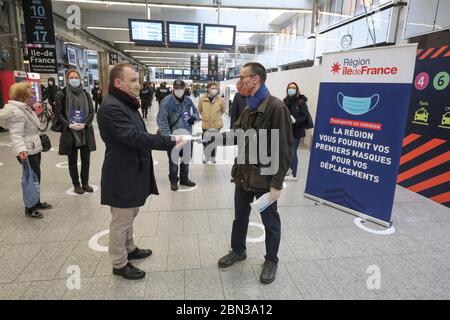 PREMIER JOUR DE DECONFINEMENT GARE MONTPARNASSE Banque D'Images