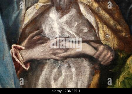 Le mariage de la Vierge Marie et de Saint Joseph. Le mariage de la Vierge Marie. Huile sur caneva. Détails. Peinture par Domenikos Theotokopoulos appel Banque D'Images
