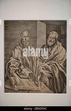 Les Apôtres Saint-Pierre et Saint-Paul. Huile sur caneva. Détails. Domenikos Theotokopoulos appelé El Greco (1540-1614). France. Banque D'Images