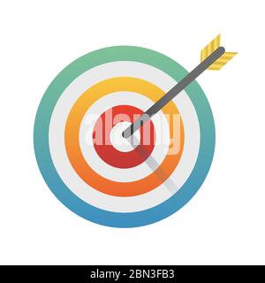 Icône cible et flèche isolée sur fond blanc Illustration de Vecteur