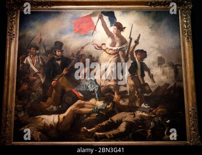 Eugene Delacroix, 28 juillet, Liberty Leading the People, huile sur toile, 1830. Banque D'Images