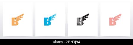 Ailes sur logo lettre Design B Illustration de Vecteur