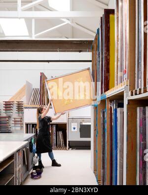 Le studio d'impression. Edinburgh Printmakers, Édimbourg, Royaume-Uni. Architecte : page Park Architects, 2019. Banque D'Images