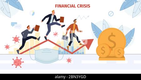 Dépression financière due à la crise du coronavirus Illustration de Vecteur