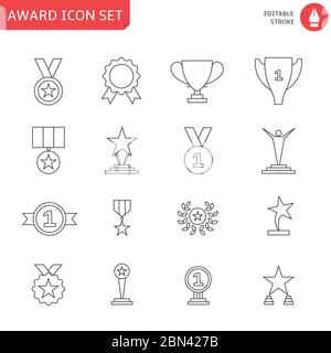 Jeu d'icônes de la ligne de prix Illustration de Vecteur