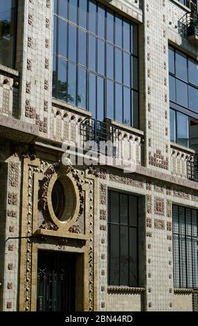 La façade des 31bis et 31bis rue campagne première le plus Célèbre art déco et Bobo (Bourgeois Bohèmes) Architecture de style à Paris.France Banque D'Images