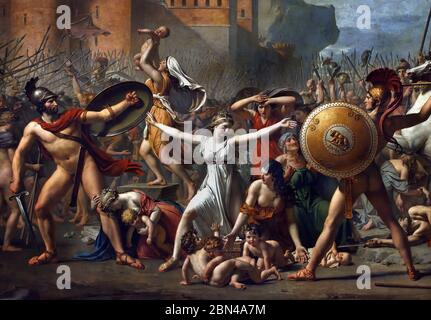 L'intervention de la Sabine femmes 1799 Jacques Louis David (France Français ) l'enlèvement de la Sabine femmes par la génération fondatrice de Rome, Banque D'Images