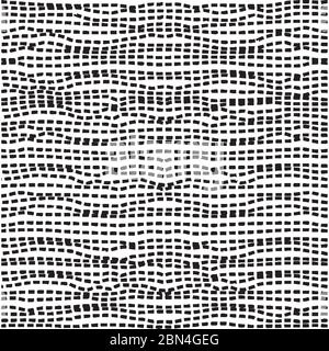 Motif continu de lignes horizontales en pointillés ondulés. Texture abstraite de l'enveloppe en noir et blanc. Illustration de Vector eps8. Illustration de Vecteur