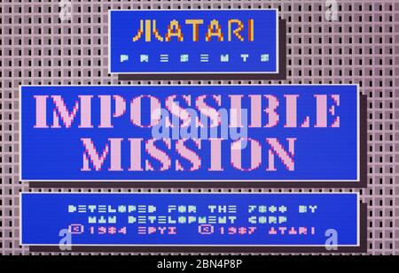 Impossible Mission - Atari 7800 jeu vidéo Banque D'Images