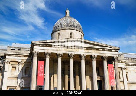 La National Gallery, Trafalgar Square, London, United Kingdom Banque D'Images