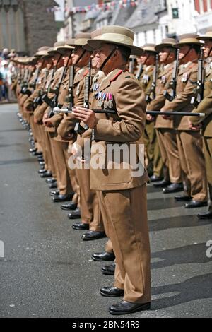 Brecon, Powys, pays de Galles, Gurkha Freedom Parade, 28 juillet 2013. La ligne du soldat Gurkha pendant la parade de la liberté. ©PRWPhotography Banque D'Images