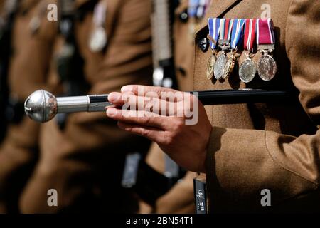 Brecon, Powys, pays de Galles, Gurkha Freedom Parade, 28 juillet 2013. La ligne du soldat Gurkha pendant la parade de la liberté. ©PRWPhotography Banque D'Images