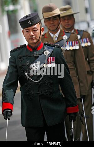 Brecon, Powys, pays de Galles, Gurkha Freedom Parade, 28 juillet 2013. Le groupe de la Brigade de Gurkhas a dirigé la procession pendant la Parade de la liberté. ©PRWPhot Banque D'Images