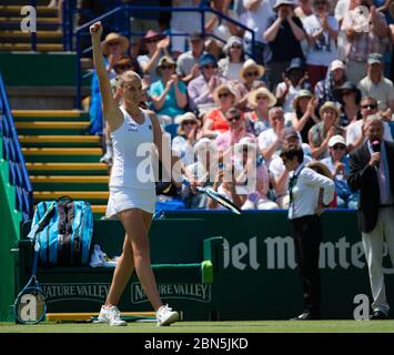 Karolina Pliskova de la République tchèque célèbre après avoir remporté la finale du tournoi de tennis de nature Valley International WTA Premier 2019 Banque D'Images