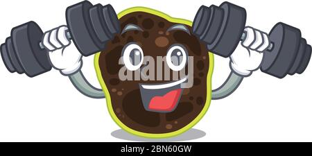 La conception de la mascotte Firmicutes vous permet de soulever les cloches pendant l'exercice Illustration de Vecteur