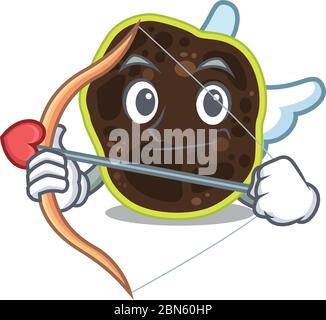 Firmicutes dans le dessin de dessin animé romantique doux de cupid avec flèche Illustration de Vecteur