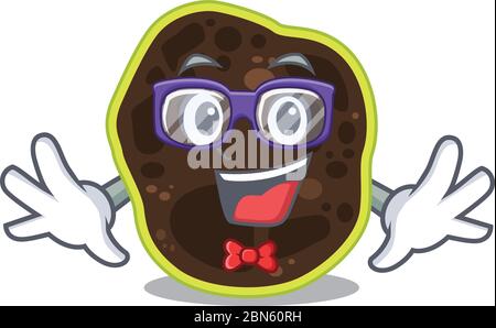 Dessin de dessins animés de firmicutes geek portant des lunettes bizarres Illustration de Vecteur