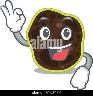 Firmicutes style mascotte montrant le doigt de geste OK Illustration de Vecteur