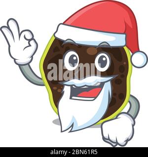 Personnage de dessin animé de firmicutes Santa ayant mignon ok doigt Illustration de Vecteur