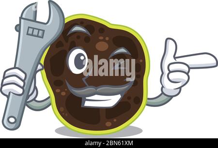 Une caricature de firmicutes travaillant comme mécanicien Illustration de Vecteur