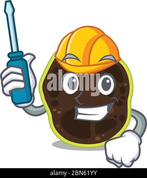 Le concept de conception de caricatures de Firmicutes a fonctionné comme une automobile Illustration de Vecteur