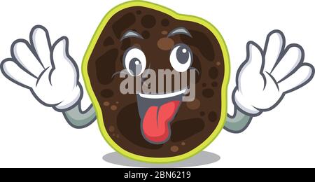 Une mascotte conception de firmicutes ayant un drôle de visage fou Illustration de Vecteur