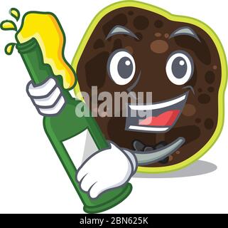 Dessin animé de firmicutes montrant visage drôle avec oeil de clin Illustration de Vecteur