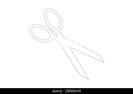 silhouette de ciseaux sur fond blanc Banque D'Images