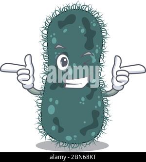 Dessin animé de thermotogae montrant un visage drôle avec œil de clin d'œil Illustration de Vecteur