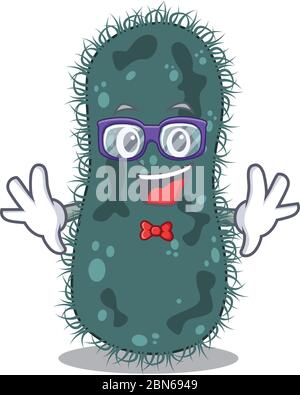 Dessin de dessins animés de thermotogae geek portant des lunettes bizarres Illustration de Vecteur