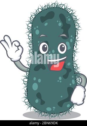 Style de la mascotte Thermotogae montrant un doigt de geste OK Illustration de Vecteur