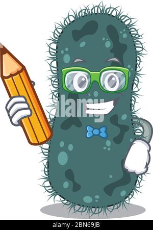 Un étudiant intelligent thermotogae dessin de personnage de dessin animé à la maison Illustration de Vecteur