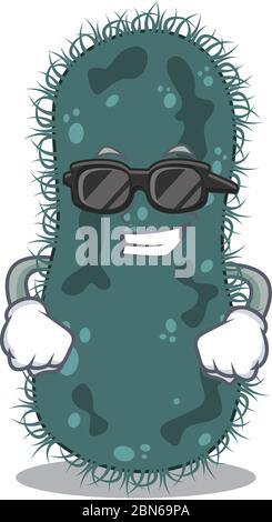 personnage de dessin animé de thermotogae portant des lunettes noires de classe Illustration de Vecteur