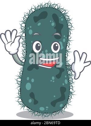 Une charmante mascotte thermotogae style de design souriant et de la main de la main Illustration de Vecteur