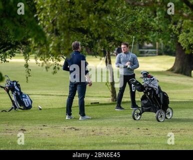 Brentwood Essex 13 mai 2020 Premier jeu de golf de l'enclume Covid-19 au Warley Park Golf Club, Brentwood Essex crédit: Ian Davidson/Alamy Live News Banque D'Images