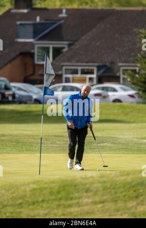 Brentwood Essex 13 mai 2020 Premier jeu de golf de l'enclume Covid-19 au Warley Park Golf Club, Brentwood Essex crédit: Ian Davidson/Alamy Live News Banque D'Images