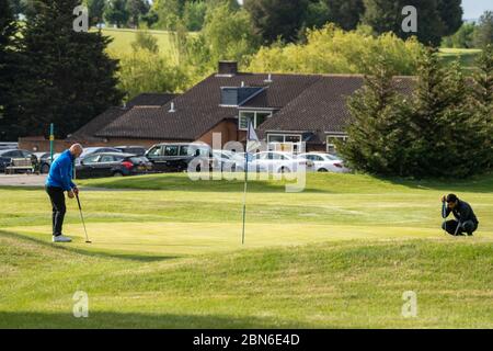 Brentwood Essex 13 mai 2020 Premier jeu de golf de l'enclume Covid-19 au Warley Park Golf Club, Brentwood Essex crédit: Ian Davidson/Alamy Live News Banque D'Images