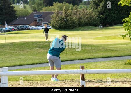 Brentwood Essex 13 mai 2020 Premier jeu de golf de l'enclume Covid-19 au Warley Park Golf Club, Brentwood Essex crédit: Ian Davidson/Alamy Live News Banque D'Images