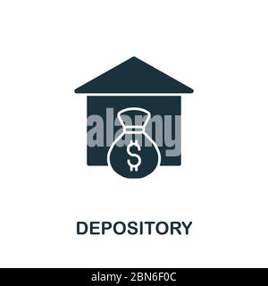 Icône de dépôt de la collection d'investissement. Ligne simple Depository icône pour les modèles, la conception Web et les infographies Illustration de Vecteur
